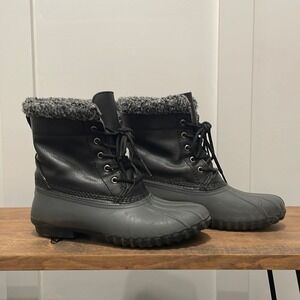 American Eagle Duck Boots  Size 7  Blue/Grey Rain boots Spring Fall  Staple